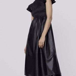 Zara Faux Leather Midi Dress